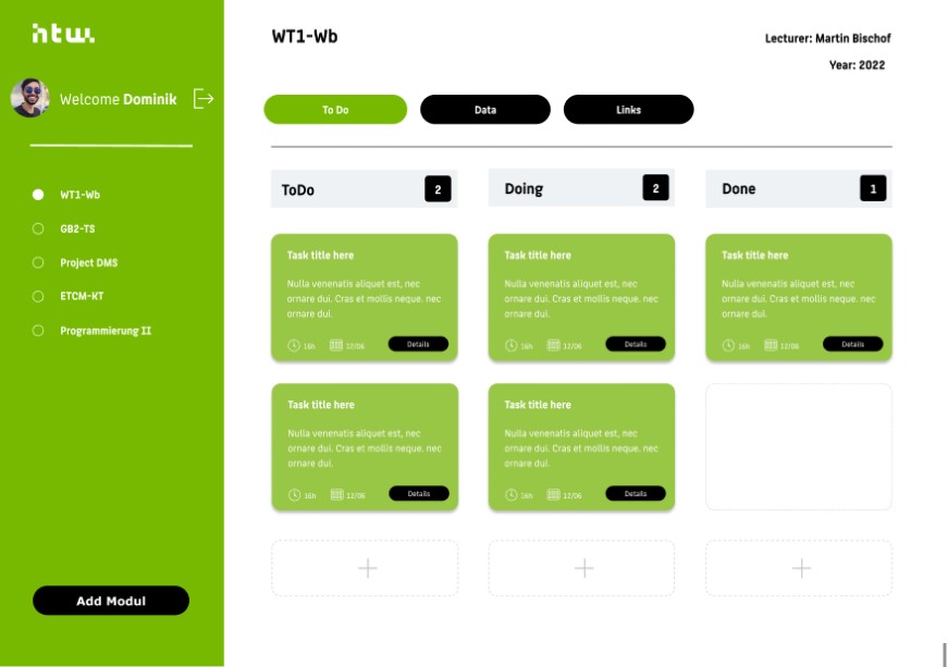 Figma Prototyp Übersicht