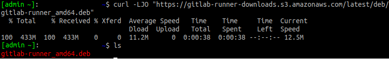 Herunterladen der Gitlab-Runner-Installationsdatei