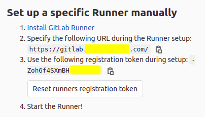 Die URL und der Token der Repository